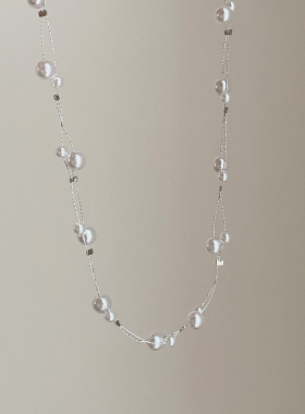 轻奢复古双层缠绕珍珠项链女小众高级优雅时尚潮流百搭颈链锁骨链