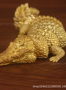 黄铜鳄鱼3D设计随意转动复古做旧款家居桌面创意鳄鱼摆件厂家新款
