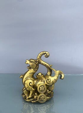 黄铜四神兽摆件一套无底青龙白虎朱雀玄武四方神兽家居客厅工艺品