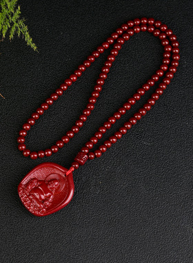 紫金砂朱砂观音吊坠108颗莲花宝座弥勒佛挂件男女款低含量朱砂