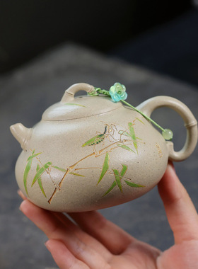 分销宜兴紫砂原矿本山绿泥匠心手工制作竹节文旦家用功夫茶具