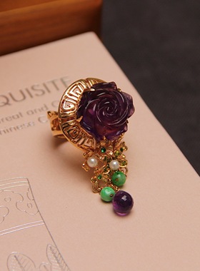 承李李紫水晶纯银个性时尚戒指女