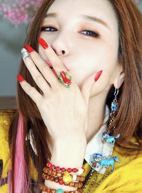 承李李原创设计风18k金镶嵌戒指