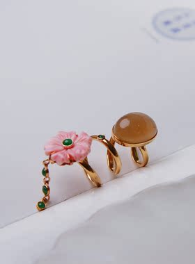 承李李原创设计花朵月光石翡翠