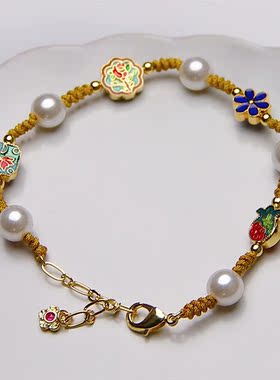 承李李原创设计银烧蓝编织手链