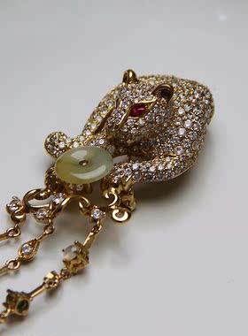 承李李原创设计翡翠胸针吊坠项链