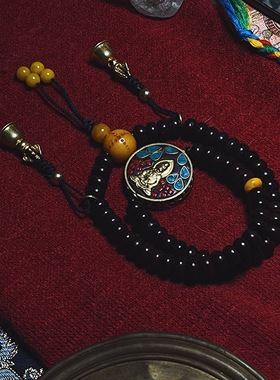 承李李原创设计风老蜜蜡佛牌手串