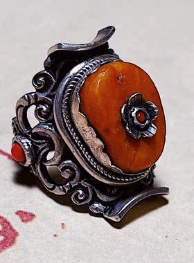 承李李原创设计风玛瑙文玩戒指