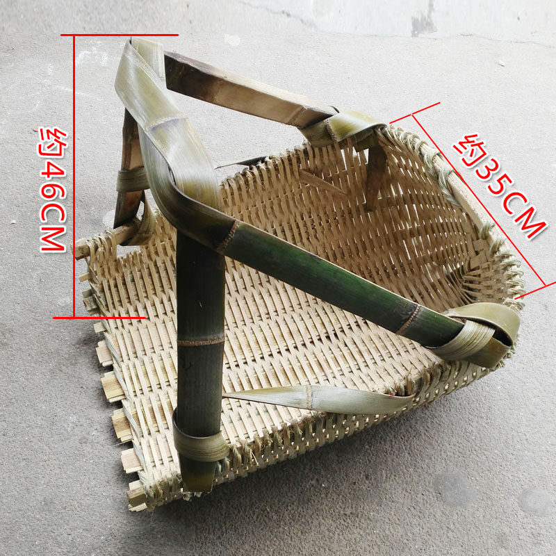 竹粪箕竹编织簸箕漏筛竹篮挑东西竹制品工地挑泥土挑砖挑沙挑水泥_虎窝淘