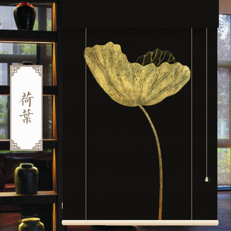 茶室背景新中式竹帘卷帘窗帘阳台遮光喝茶隔断客厅装饰定制窗帘,淘宝优惠券,粉丝福利购,淘宝优惠卷
