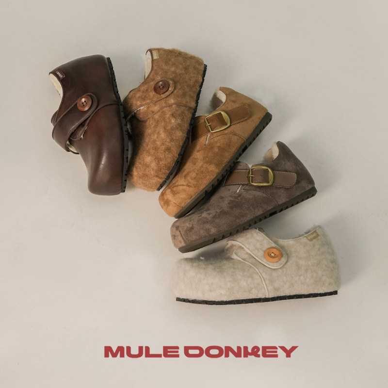 多嘴驴Donkey加绒勃肯鞋女冬季厚底复古增高小个子毛绒保暖毛毛鞋,淘宝优惠券,粉丝福利购,淘宝优惠卷