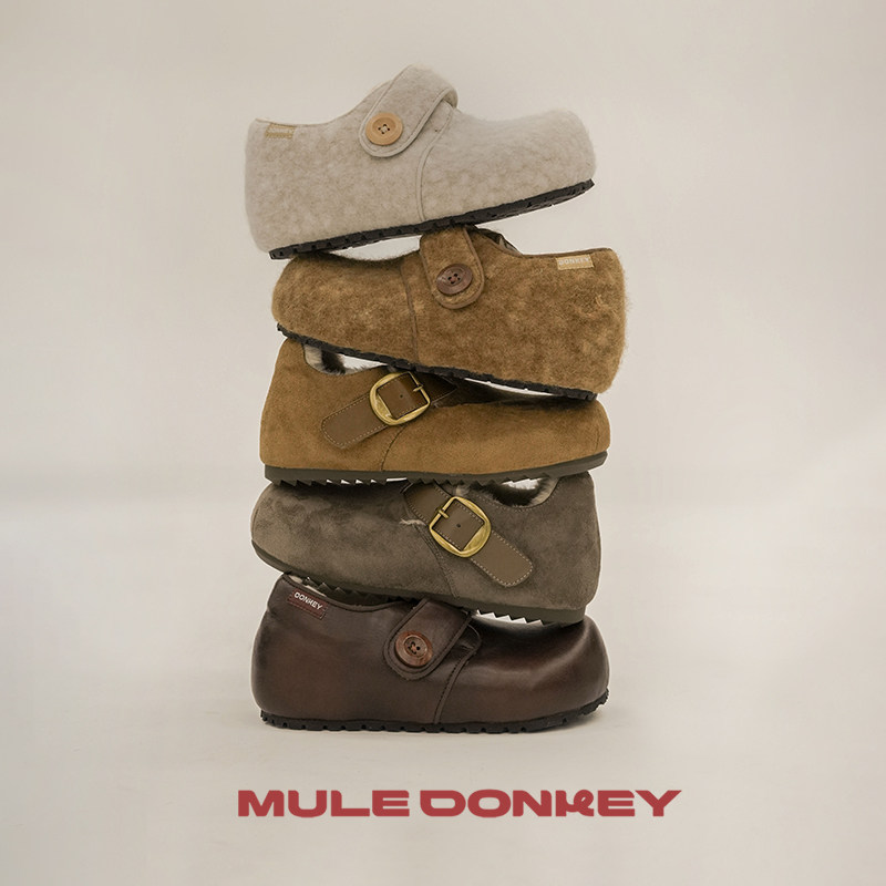 多嘴驴Donkey加绒勃肯鞋女冬季厚底复古增高小个子毛绒保暖毛毛鞋,淘宝优惠券,粉丝福利购,淘宝优惠卷