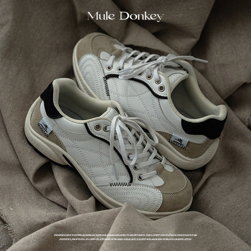 多嘴驴Donkey薄底赛车鞋女秋季2025新款跑步休闲运动鞋百搭德训鞋 - 图1