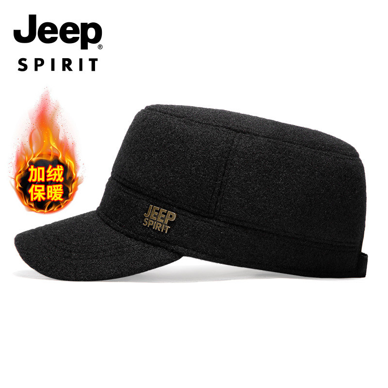 jeep加绒护耳帽子男加厚鸭舌帽子 吉普州德帽子