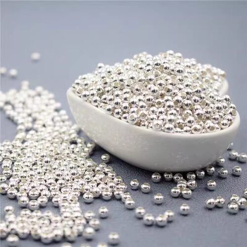 S999 S925 s950足银珠子按克散珠光珠纯银配件DIY编绳小圆珠串珠 - 图2