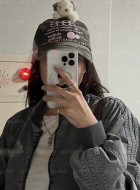 迷彩字母刺绣棒球帽男女同款