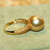 South Sea gold bead ring 18K gold ring thick and round