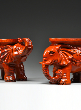 花梨实木雕大象凳子摆件落地客厅换鞋凳家用门口玄关茶几凳装饰品