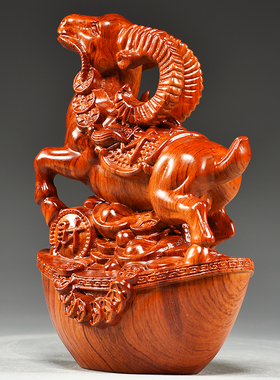 木头摆件吉祥物红木客厅补角木质