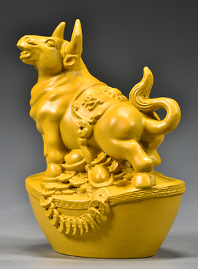 十二生肖牛实木家居客厅补角装饰