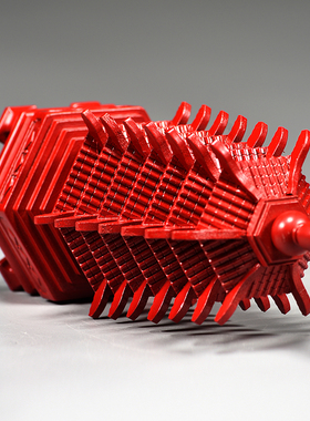 红色桃木质雕刻7层文昌塔摆件