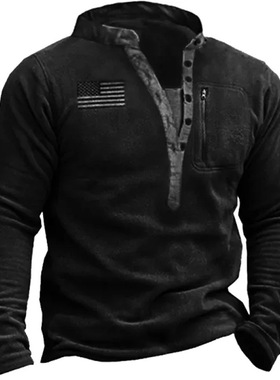 欧美休闲男士卫衣V领套头衫卫衣