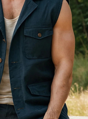 无袖马甲外套纯色休闲坎肩