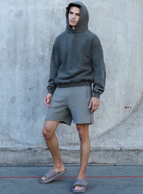 2025欧美男运动短裤运动灰色短裤