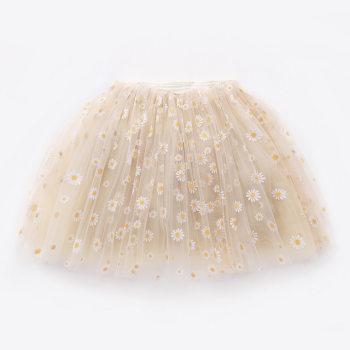 ເດັກຍິງ Daisy Skirt ເດັກນ້ອຍ Mesh Skirt Summer ເຄື່ອງນຸ່ງເດັກນ້ອຍ Puff Skirt Skirt