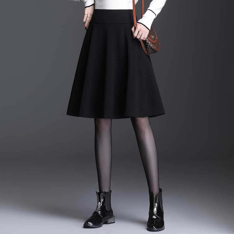 2021秋冬新款显瘦a字高腰大摆裙 欣聚荣半身裙