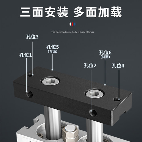 小型双杆双轴气缸大推力TN25/TDA25*10-15X20X30X40X50X75X80X90S - 图2