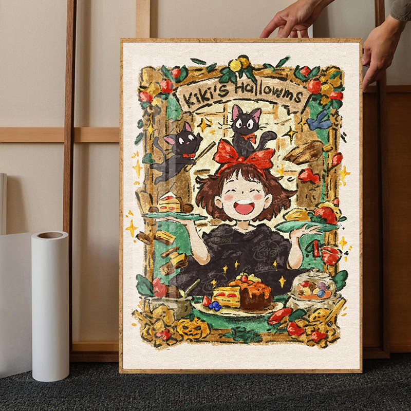 复古魔女宅急便钻石画2025新款客厅卡通动漫贴钻画十字绣满钻带框 - 图0