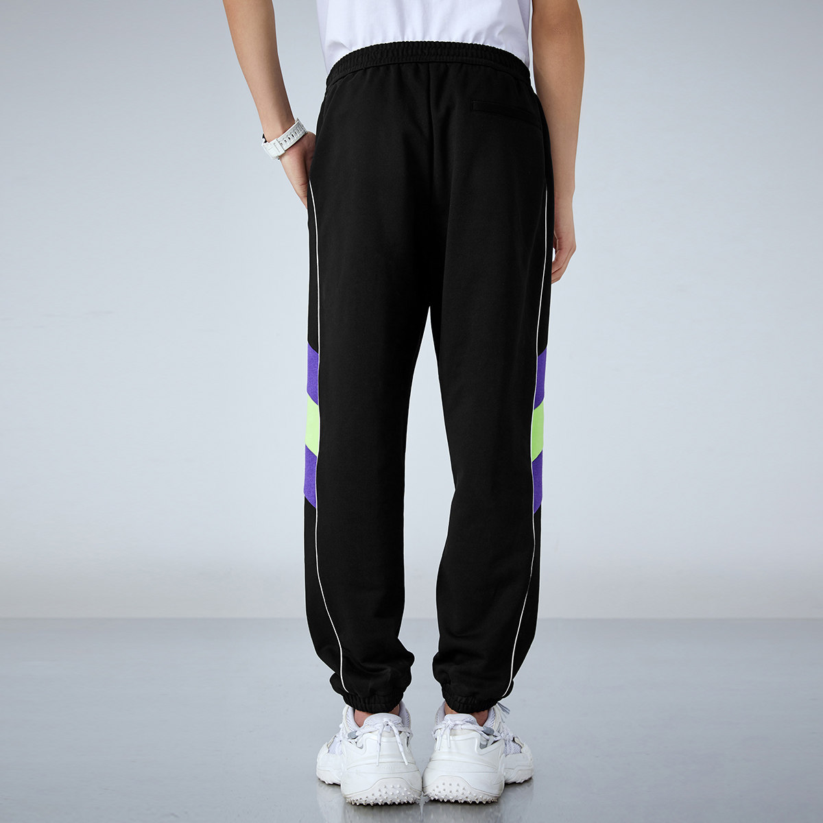 太平鸟男装2020夏季新款撞色休闲裤 太平鸟男装outlets店休闲裤