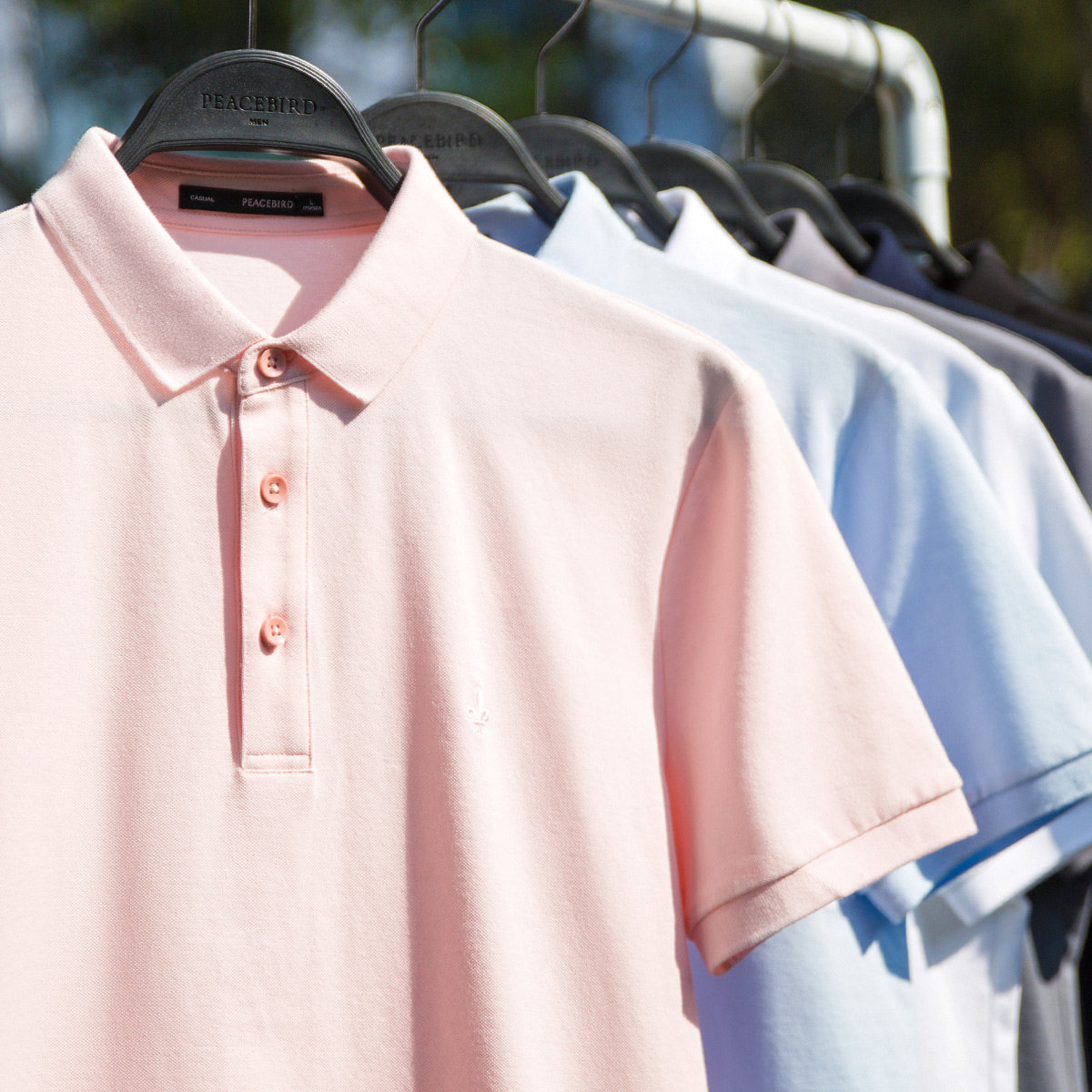 太平鸟男装夏新款刺绣多色短袖青年 太平鸟男装outlets店Polo衫