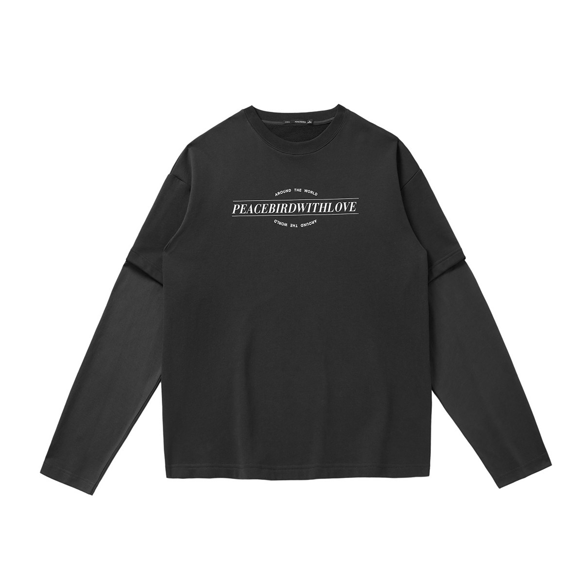 太平鸟男装胸前撞色字母印花男卫衣 太平鸟男装outlets店卫衣