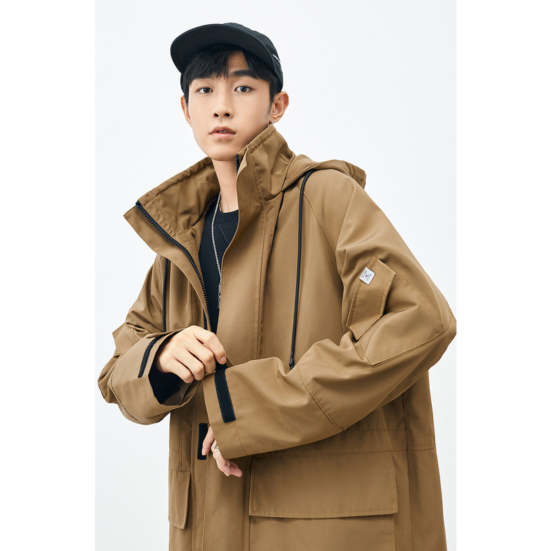 太平鸟男装2021新款男士中长款风衣 太平鸟男装outlets店风衣