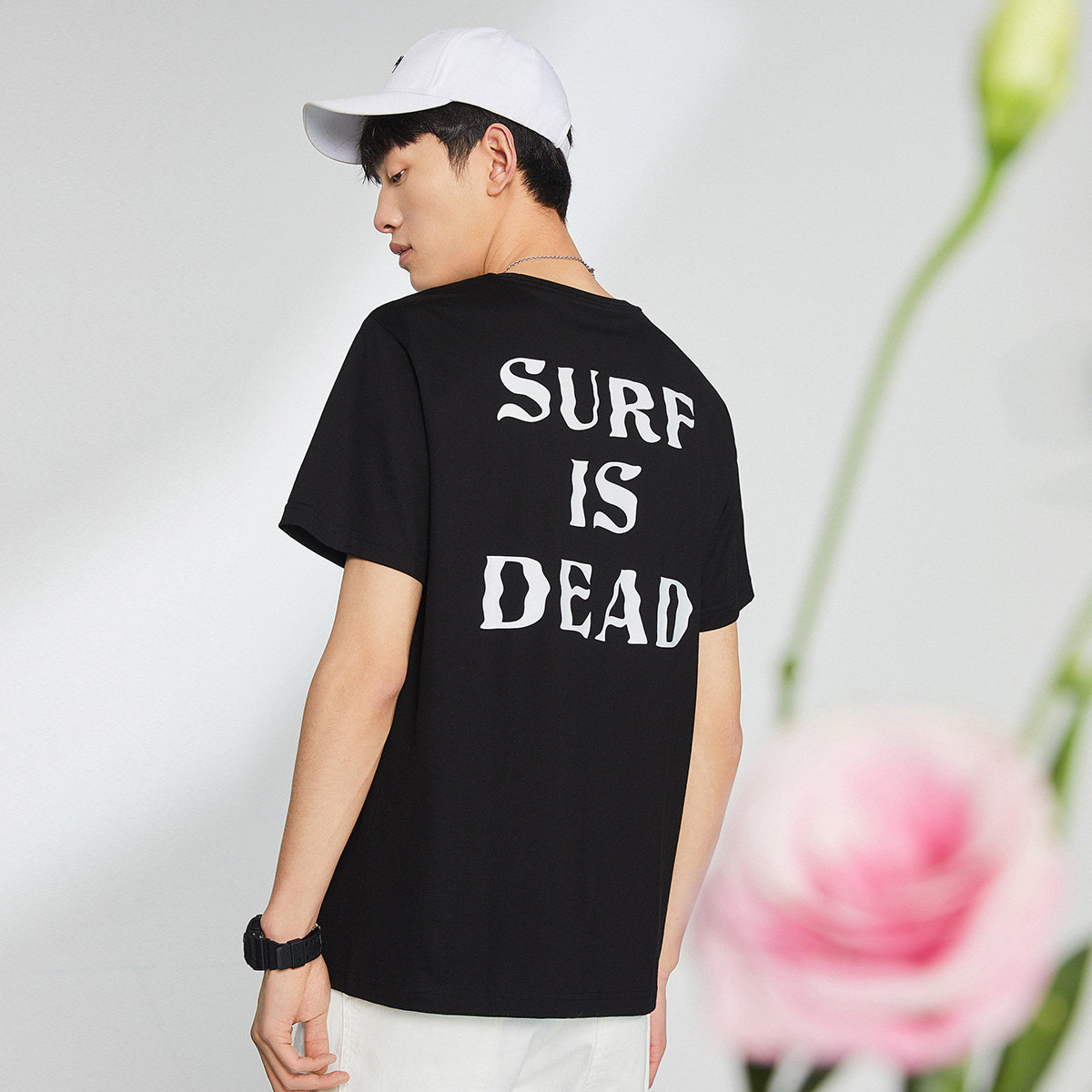 太平鸟男装夏季短袖男撞色胶印t恤 太平鸟男装outlets店T恤