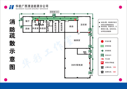 消防逃生安全示意图代画设计 CDR图纸代画 紧急疏散路线平面图 - 图0