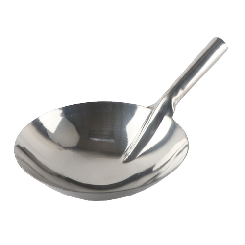 不锈钢水勺加厚老式厨房家用大号水瓢食堂汤勺连柄一体圆底水舀子 - 图0