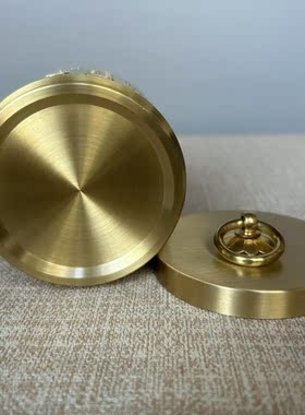 黄铜烟灰缸纯铜百福高档车载烟缸床头创意带盖中式家用办公室摆件