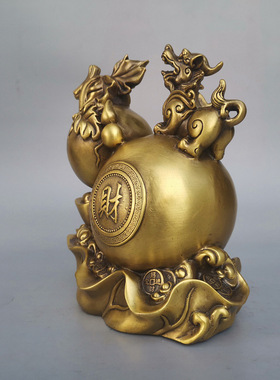 家用铜葫芦摆件金钱元宝葫芦貔貅财葫芦家居办公工艺品礼品