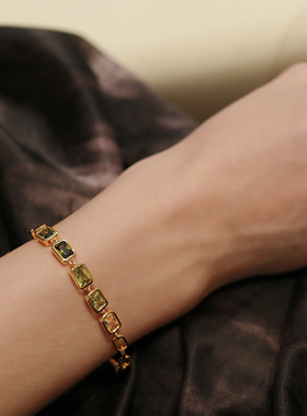 MINTTHERAPY渐变绿宝石复古手链