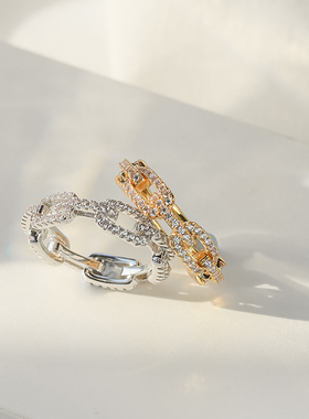 链条戒指女简约镀金小众