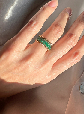 LHWindsor彩色碎金珠串组合戒指