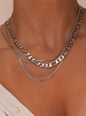 LUVAJ项链女辣妹古巴链毛衣链