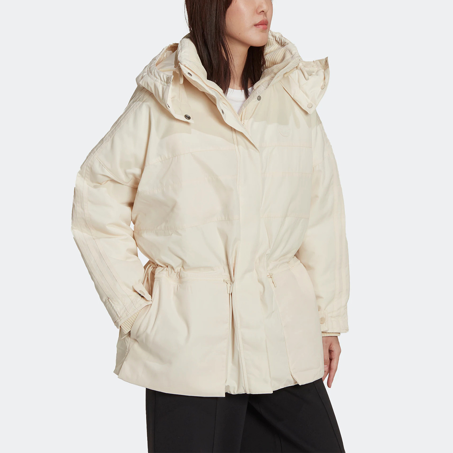 Adidas/阿迪达斯正品三叶草PARKA 女子运动宽松保暖羽绒服 HK5249 - 图1