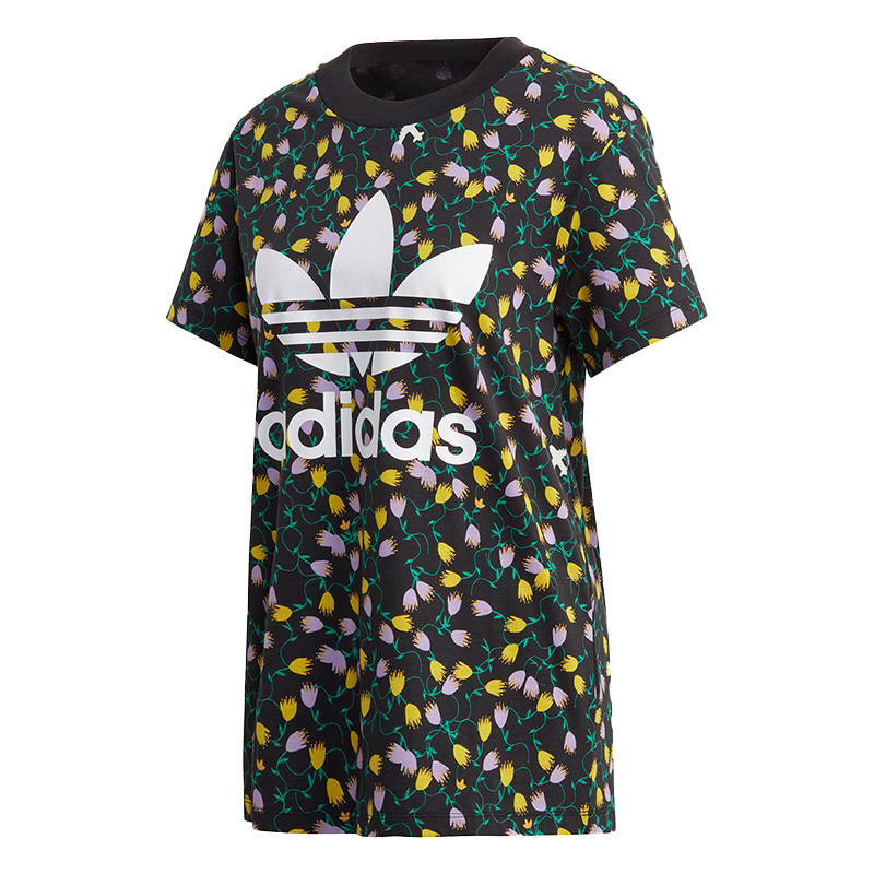 Adidas/阿迪达斯正品 AOP TEE 三叶草女子运动短袖T恤 FL4112 - 图3