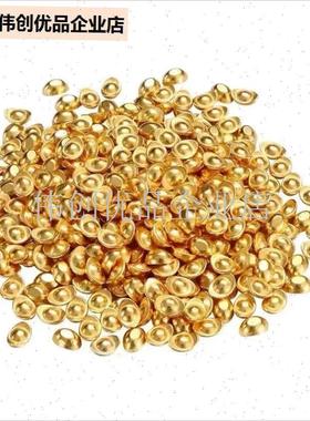 实心金元宝摆件迷你金条小v金元宝道具聚宝盆配饰招财工位装饰,