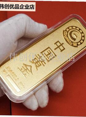 彷真金条假金砖道具金店结婚节日婚礼模型展示中国W投资银行拍照,