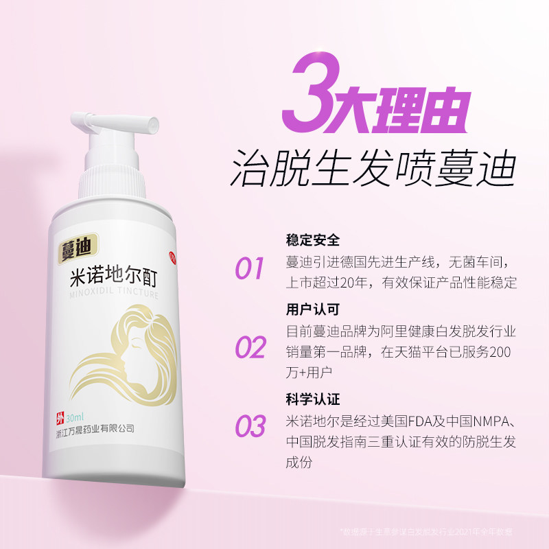 蔓迪米诺地尔酊女性防脱发 蔓迪白发脱发
